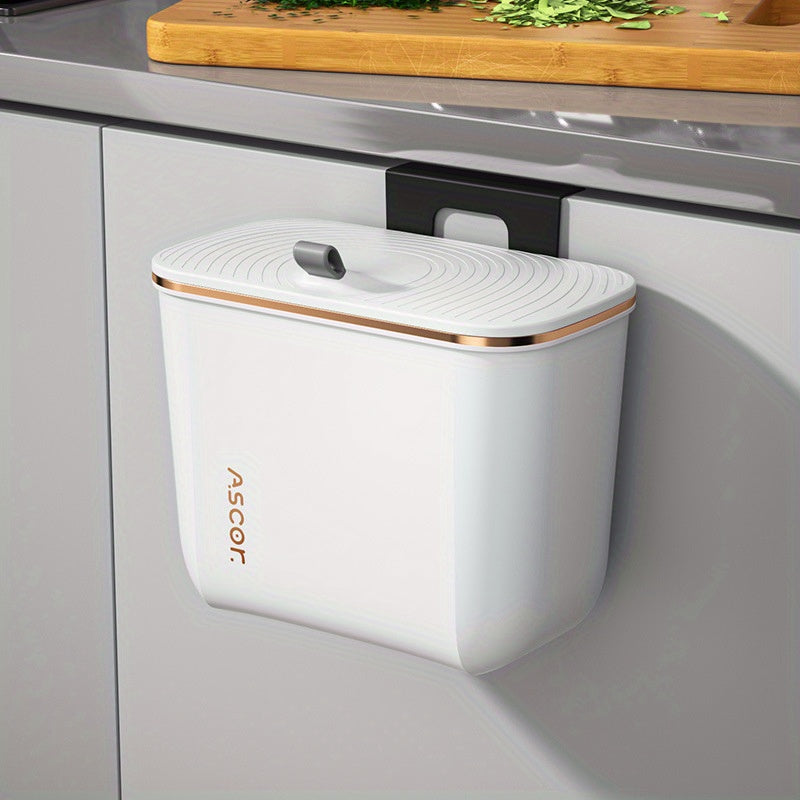 1pc Large Wall-Mounted Trash Can with Powder-Coated Frame - Heavy-Duty Rectangular Bin Suitable for Use in & Commercial - Space-Saving Open-Top Bin, Bathroom, Bedroom, Hotel - Installation (No Standing)