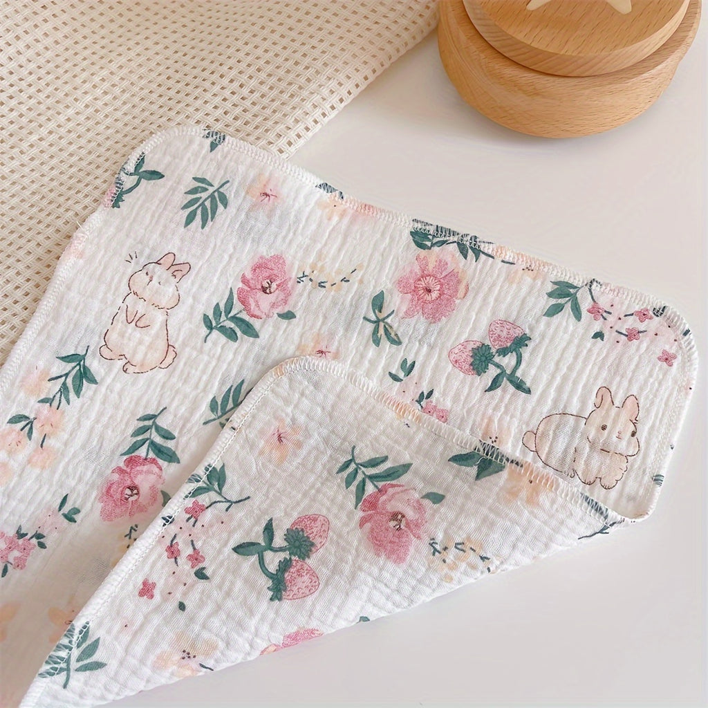 10 Pack Cute Cartoon Baby Face Wash Towels Soft Breathable Small Square Towel Baby Bath Towel