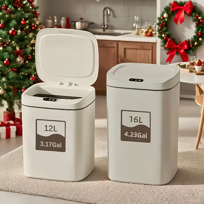 One-piece3.17gal\u002F4.49gal Two Options Large Capacity Household Smart Trash Can with Deodorizing Function, Multi-purpose (automatic Kick And Knee Sensing) And Smart Silent (opening And Closing Design), Suitable for Kitchen, Bedroom, Office, Gap