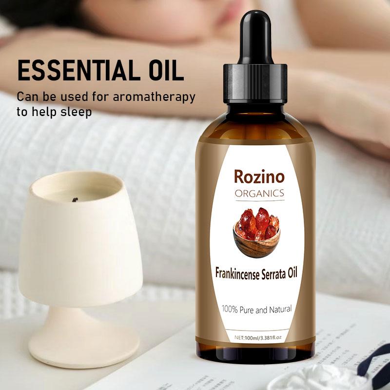 RozinoORGANICS Frankincense Serata Jojoba Oil 4fl oz | EWG Verified Organic, 100% Pure Cold-Pressed | For Skin, Hair, Nails & Cuticles – Unrefined, Hexane-Free | Natural Moisturizing Carrier Oil (Facial Serum/Gua Sha)