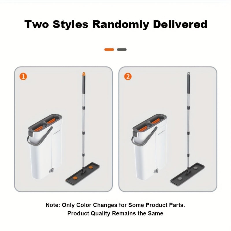 1 Set Microfiber Mop And Bucket Set-with Washable Reusable Microfiber Cloths, Dry-Wet Separation Bucket And Dehydration Function, Wet And Dry Mops, Family Wood Floor Tile Universal Home Cleaning Tool, Ideal for Bedroom, Kitchen, Bathroom