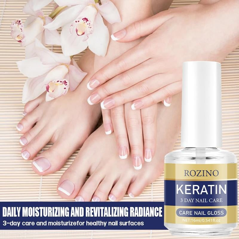 [3 bottles]ROZINO 3 Days Nail Care Keratin Amino Acid Formula for Superior Nail Nourishment Lightweight Moisture Boosting Daily Manicure 16ml
