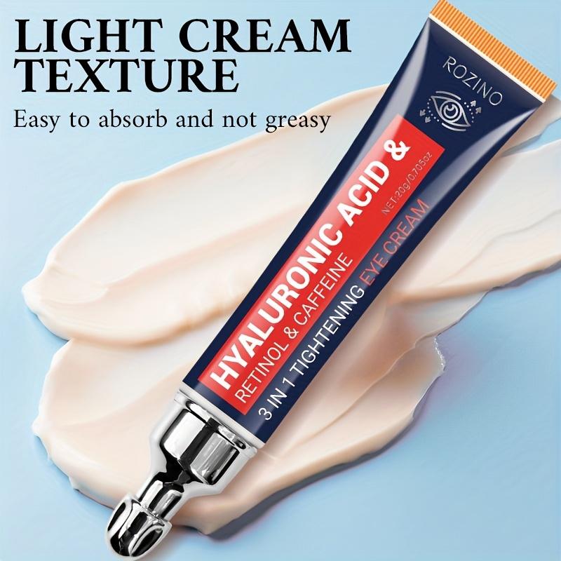 6% Caffeine Eye Cream for Dark Circles - Rapid Wrinkle Repair, Daily 1% Retinol & Hyaluronic Acid to Fight Fine Lines, Wrinkles, & Dark Spots, Eye Care Suitable for Men and Women's 0.71 fl. oz