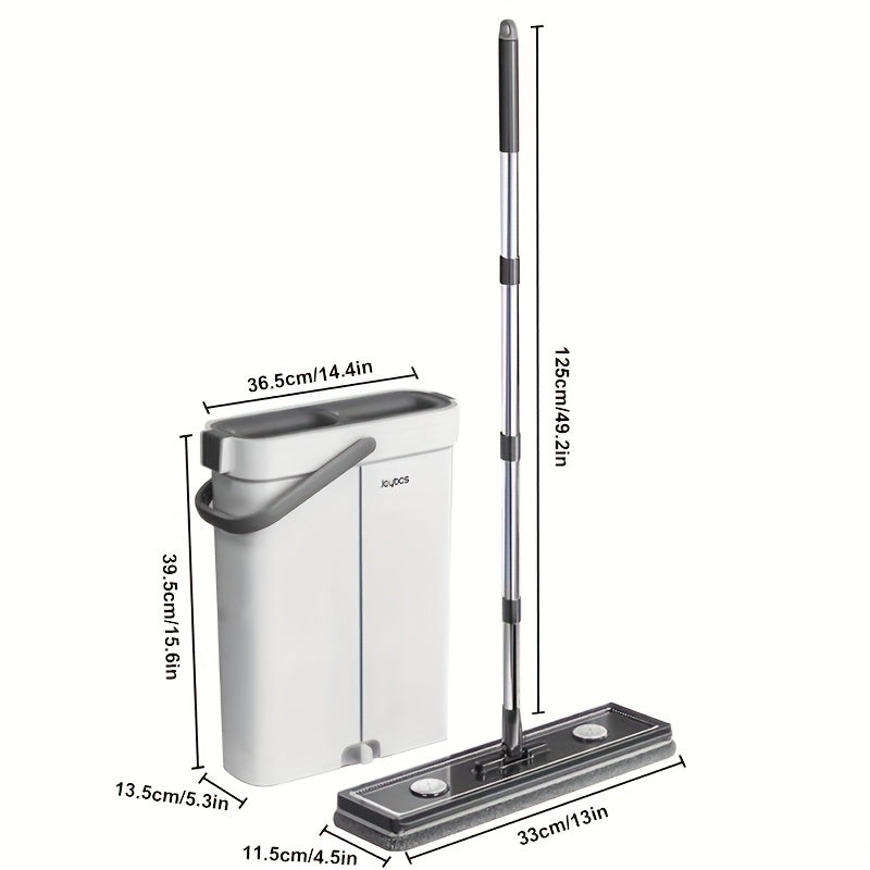 Set of Flat Mop And Bucket with an Improved Wringer, Allowing Hands-Free Operation for Cleaning Floors. Suitable for Both Wet And Dry Use, It Effectively Separates Dirty And Clean Water. Ideal for Deep Cleaning Floors And Walls