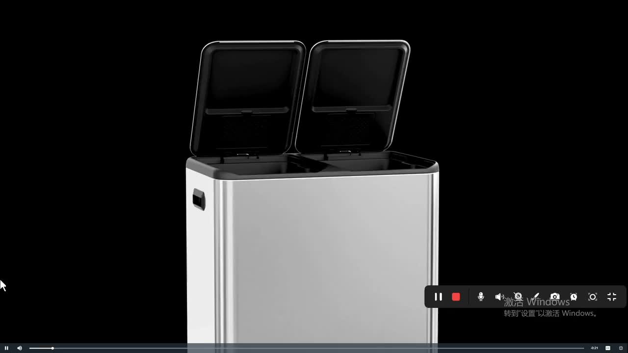 16 Gal Dual Kitchen Trash Can W\u002F2 Built-in Box for Odor Control, Hands-Free Garbage Bin, Recycle Waste Dustbin, Soft-Close Lid, 2 Buckets, Foot Pedal, Side Handle, Airtight, for Home Office, Bedroom Trash Can with Lid, Stainless Steel Trash Can