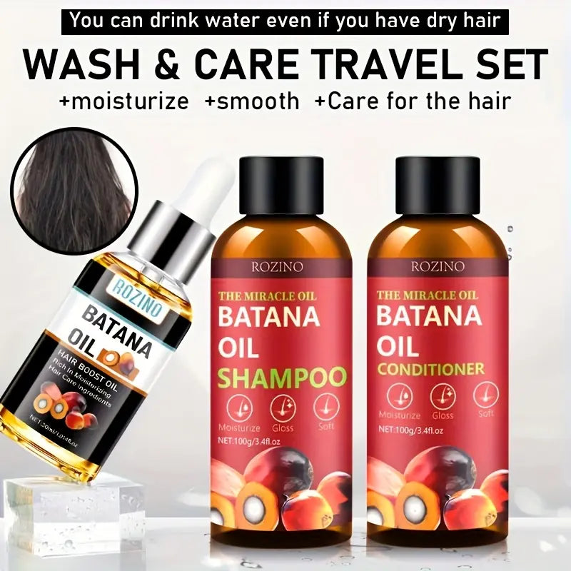 Batana Oil Shampoo and Conditioner Set, Batana Oil for Hair Growth Shampoo, Hair Thickening Product for Women and Men Daily Hair Care, Hair Regrowth Shampoo for Thinning Hair & Hair Loss