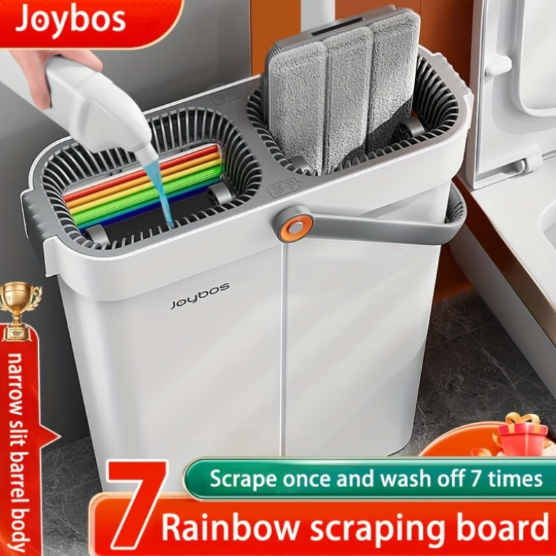 12.99inch Microfiber Flat Mop And Bucket Set Floor Cleaning System, Wet Dry Mop For Wall Cleaner With Long Handle, Hardwood Floor Mop With Microfiber Cloths. Bedroom\u002F Bathrooms\u002Fliving Room Mops For Floor Cleaning