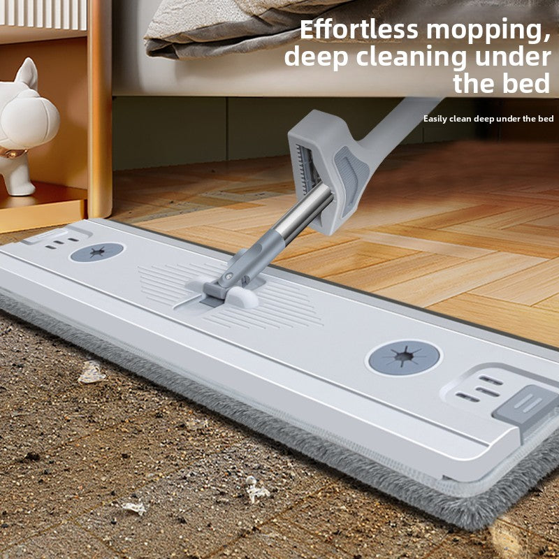 17.72inch Flat Mop and Folding Bucket Set with 5 Reusable Mop Pads | Heavy-Duty Wet\u002FDry Floor, 360° Rotating Head, Hands-Free Wringing System, Space-Saving Design for Hardwood, Tile, Laminate Floors - Low-Maintenance Mop System, Spray Mop