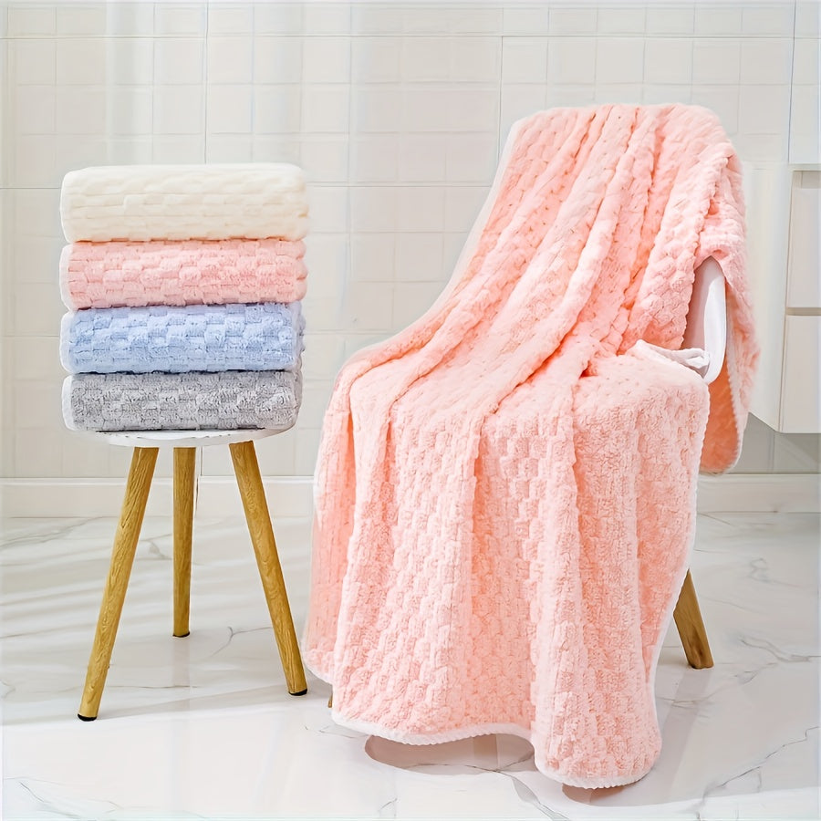 Pack Of 4 Waffled Super Soft Bath Towels - Super Absorbent Quick-Drying Microfiber Towels for Adults - 80%, 20% Polyamide - Suitable for Spa, Fitness, Travel & Everyday Use - Perfect Gift for Home & Gym