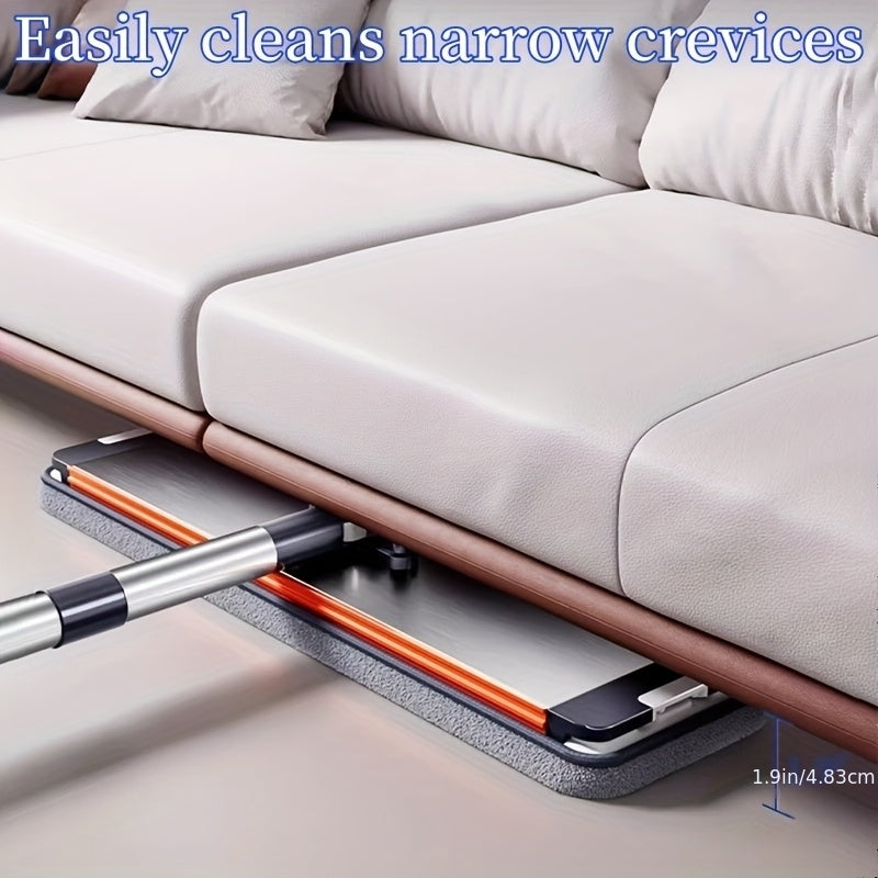 Mop And Bucket with Wringer Set for Home, Sturdy Aluminium Mops for Floor Cleaning, Large Flat Mopping Bucket System, Wall Cleaner with 6 Microfiber Pads, for Cleaning Floors, Windows, Courtyards, And Bathrooms.(Mop + Bucket + 6 Cloths)