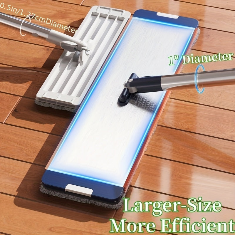 Mop And Bucket with Wringer Set for Home, Sturdy Aluminium Mops for Floor Cleaning, Large Flat Mopping Bucket System, Wall Cleaner with 6 Microfiber Pads, for Cleaning Floors, Windows, Courtyards, And Bathrooms.(Mop + Bucket + 6 Cloths)