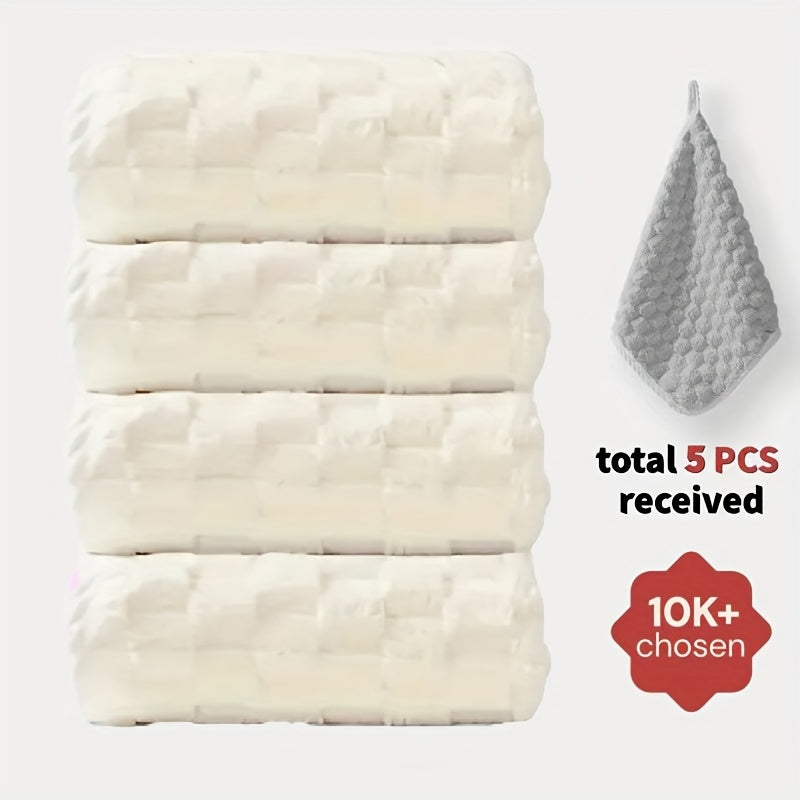 Pack Of 4 Waffled Super Soft Bath Towels - Super Absorbent Quick-Drying Microfiber Towels for Adults - 80%, 20% Polyamide - Suitable for Spa, Fitness, Travel & Everyday Use - Perfect Gift for Home & Gym