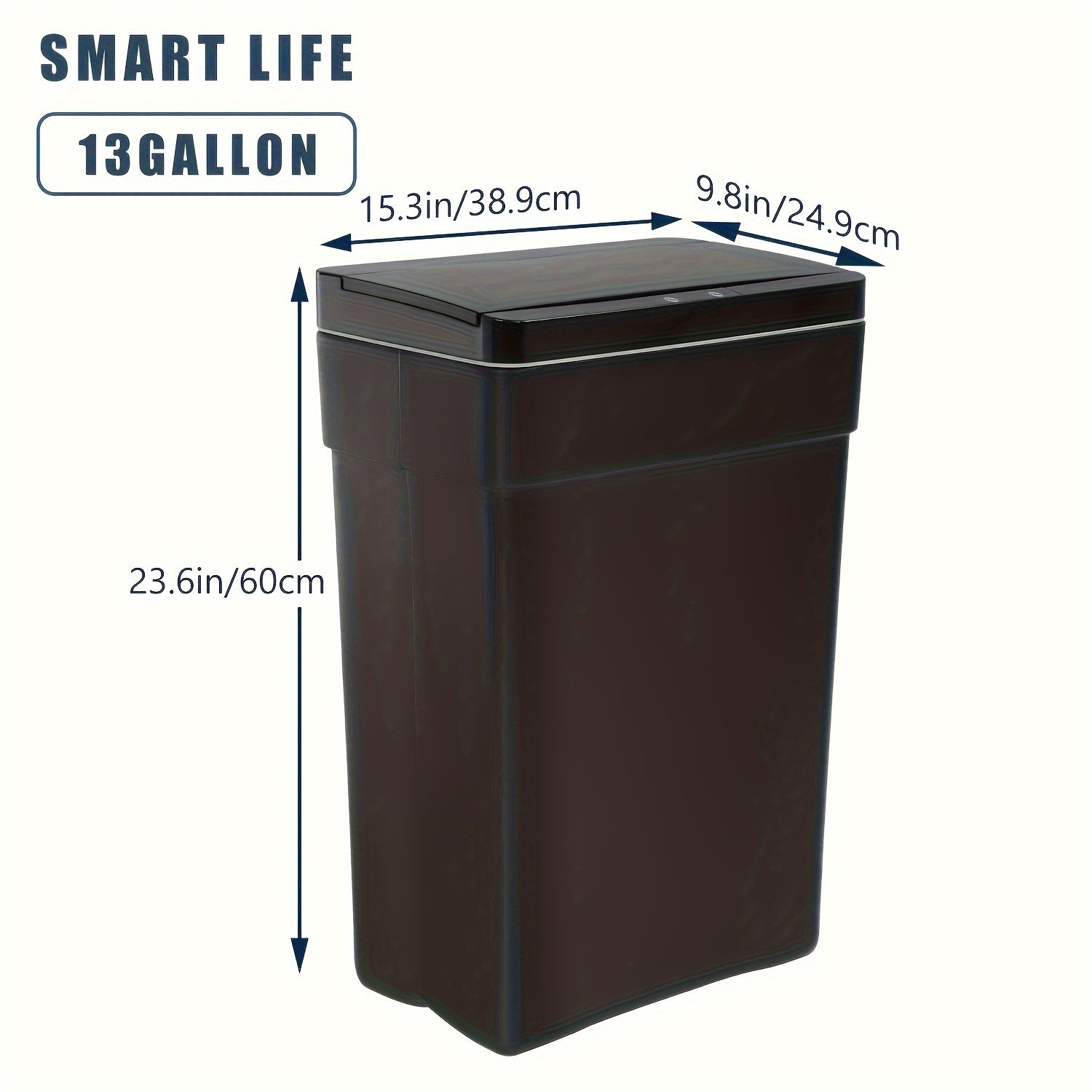 13 Gallon Trash Can Automatic Kitchen Trash Can Touch Free High-Capacity Garbage Can with Lid for Bedroom Bathroom Home Office 50 Liter