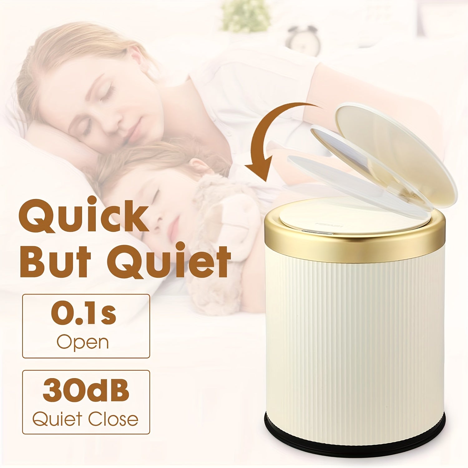 1pc 12L Luxury Large Capacity Push-Lid Trash Can, Dual Inner Buckets, Odor-Sealing Oval Garbage Bin, Modern Plastic Waste Container for Kitchen, Bedroom, Living Room, Bathroom, Bedroom Trash Can, Bathroom Garbage Bin, Contemporary Waste Bin