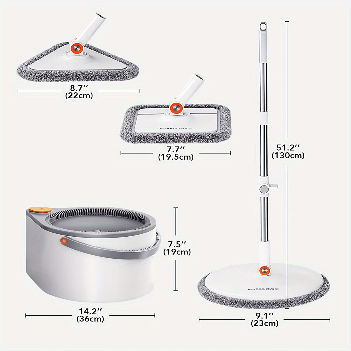 Joybos® Sewage Separation Hands-free Wash Mop And Bucket Set, With Three Types Mop Heads, Household Rotating Floor Mop, Lazy Mop, Dust Removal Mop, Dry And Wet Use, Perfect For Home, Kitchen, Bathroom Floor, Cleaning Supplies, Cleaning Tool.