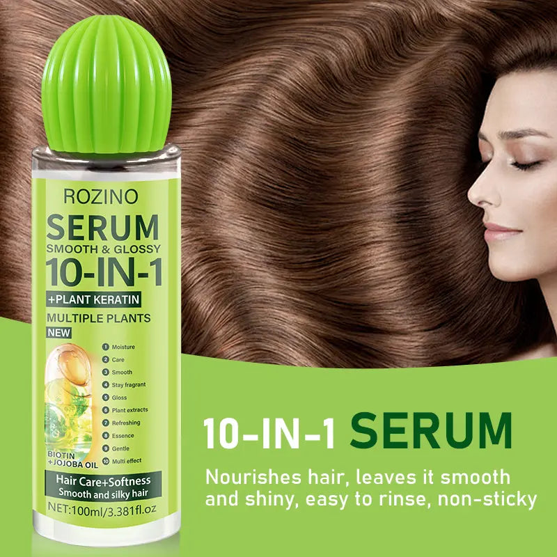ROZINO 10 in 1 Hair Care Set Shampoo Conditioner Serum 100ml Keratin Jojoba Oil Long-lasting hydration and smoothness Plump and voluminous Essential moisture for radiant shine Suitable for all hair types