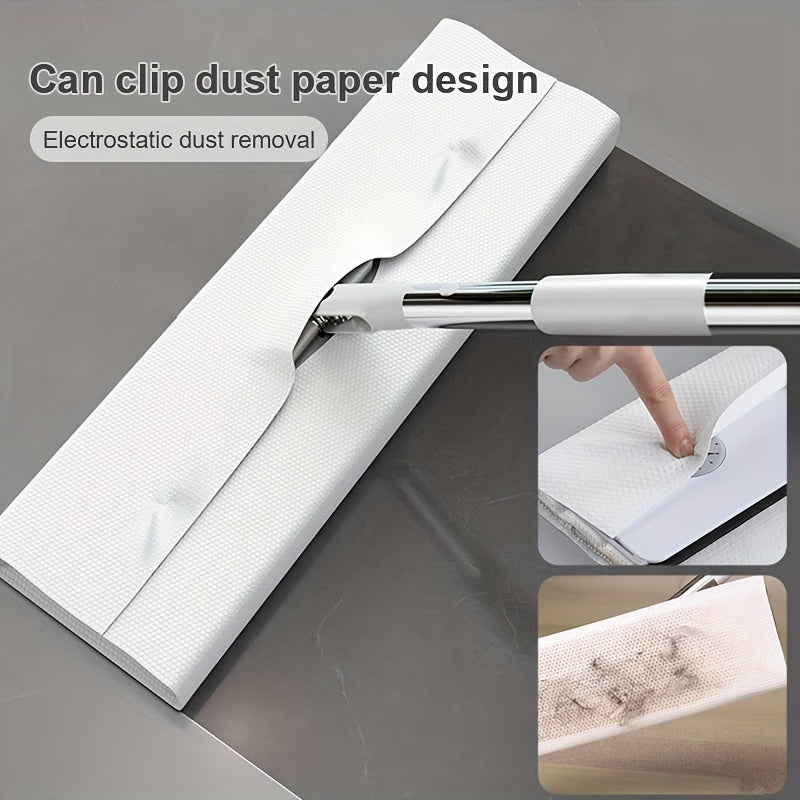 1set, Sewage Separation Hand-free Mop With A Bucket To Send 2 Mop Pads, Flexible Rotating Flat Floor Mop, Lazy Mopping Artifact Cleans And Separates Dust, Hair And Sewage, Wet And Dry Use, For All Floor Types, Cleaning Supplies