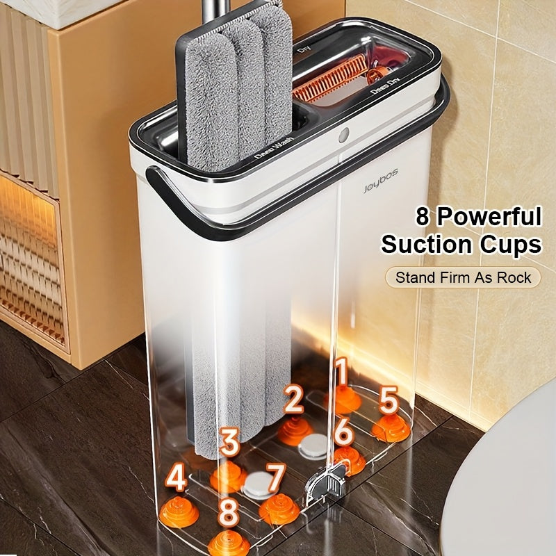 Set of Flat Mop And Bucket with an Improved Wringer, Allowing Hands-Free Operation for Cleaning Floors. Suitable for Both Wet And Dry Use, It Effectively Separates Dirty And Clean Water. Ideal for Deep Cleaning Floors And Walls