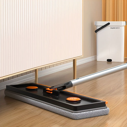 1 Set Microfiber Mop And Bucket Set-with Washable Reusable Microfiber Cloths, Dry-Wet Separation Bucket And Dehydration Function, Wet And Dry Mops, Family Wood Floor Tile Universal Home Cleaning Tool, Ideal for Bedroom, Kitchen, Bathroom