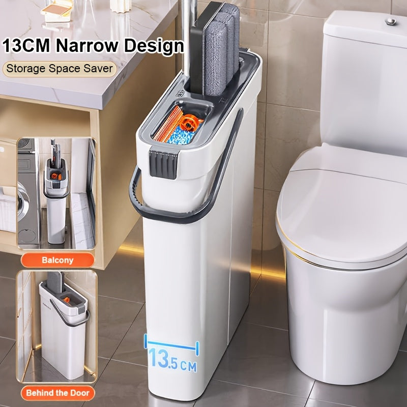 Set of Flat Mop And Bucket with an Improved Wringer, Allowing Hands-Free Operation for Cleaning Floors. Suitable for Both Wet And Dry Use, It Effectively Separates Dirty And Clean Water. Ideal for Deep Cleaning Floors And Walls