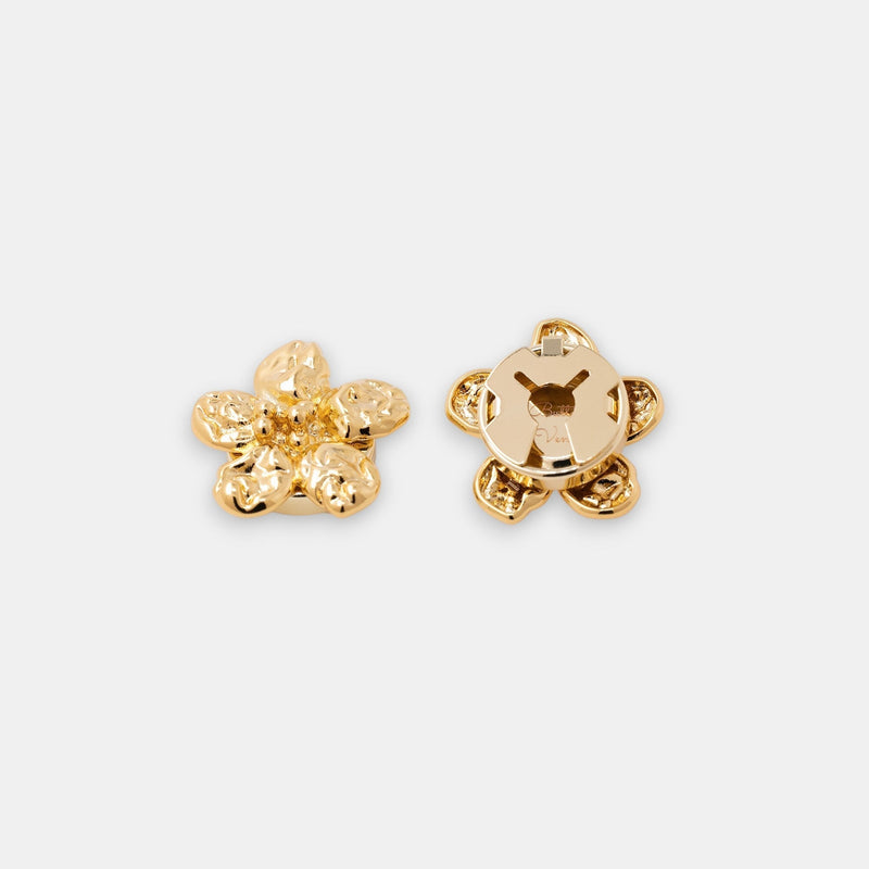 Astral Flora Button Cover Set – 22K Gold-Plated Floral Shirt Accessory