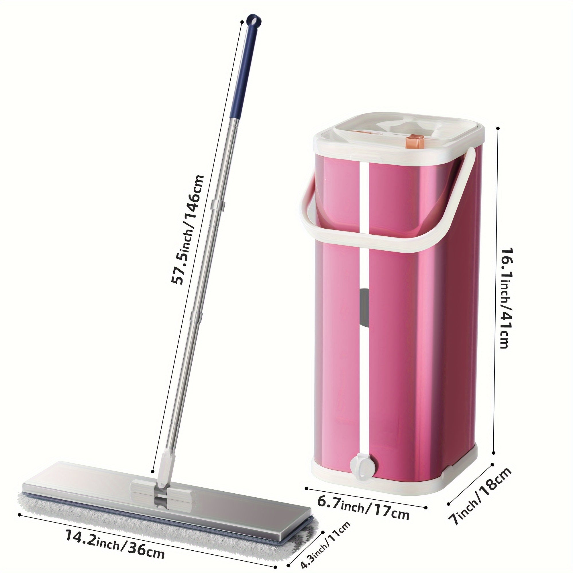 New Type Of Sewage Separation Hands-free Mop, Fiber Cloth Head Lazy Mop, Cleaning And Separating Dust, Hair And Sewage, Flat Mop Suitable For Household, Kitchen, Bathroom Floor Cleaning Tools
