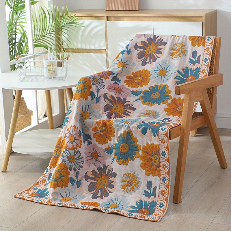 Luxuriously Soft & Ultra-Thick Oversized Bath Towel - Quick-Dry Technology, Lint-Free, Plush Rectangular Spa Wrap Towel with Modern Rabbit & Floral Design in Light Blue & Pink - High Absorbency, Durable, Beige for Home, Spa, Travel - Ideal for Adult