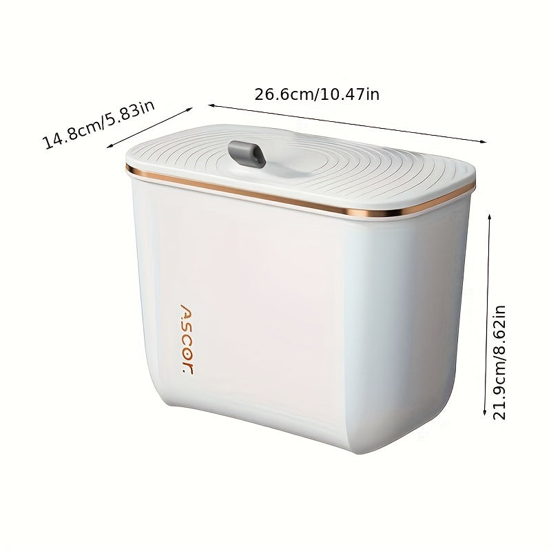 1pc Large Wall-Mounted Trash Can with Powder-Coated Frame - Heavy-Duty Rectangular Bin Suitable for Use in & Commercial - Space-Saving Open-Top Bin, Bathroom, Bedroom, Hotel - Installation (No Standing)