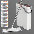 12.99inch Microfiber Flat Mop And Bucket Set Floor Cleaning System, Wet Dry Mop For Wall Cleaner With Long Handle, Hardwood Floor Mop With Microfiber Cloths. Bedroom\u002F Bathrooms\u002Fliving Room Mops For Floor Cleaning