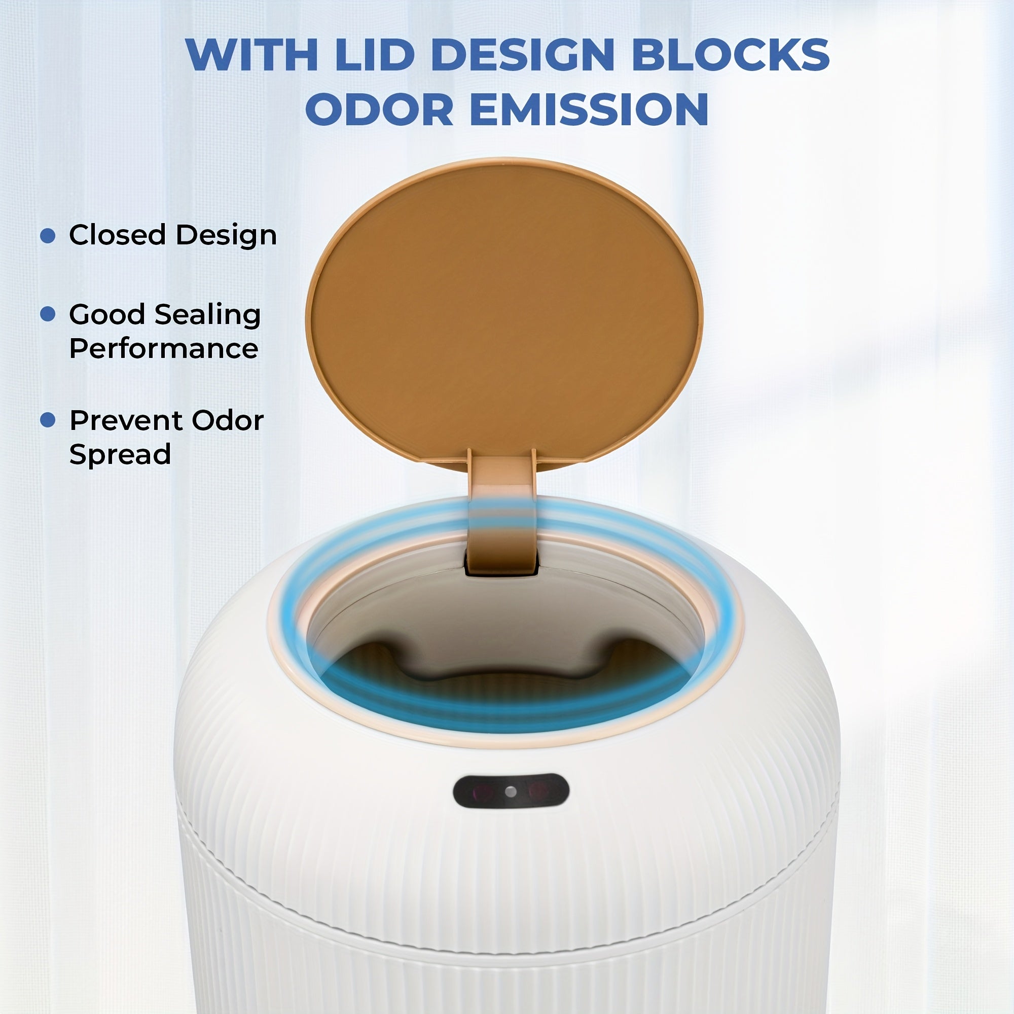 SUSTEAS 2pcs Automatic Trash Can 12L And 10L Bathroom Trash Bin with Lid Touchless Small Smart Motion Sensor Garbage Cans for Kitchen, Bathroom, Living Room And Bedroom