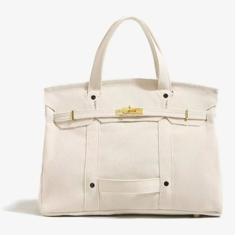 2026 New Arrival Canvas Tote Bag for Women Luxurious Niche Design Color-Blocked Handbag Spacious Commuter Tote Versatile Everyday Bag with Intentional Distressed Look & Lightweight Material