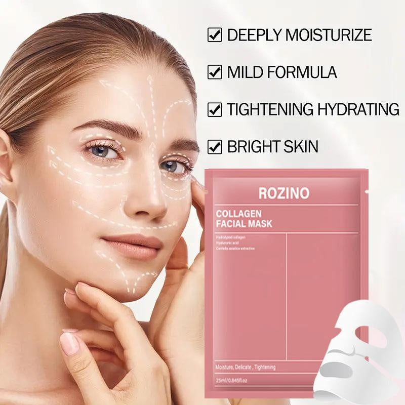 Biological collagen facial mask - moisturizing, pore shrinking, and tightening - enhance skin moisture, shrink pores, enhance elasticity, and glow youthful beauty facial mask