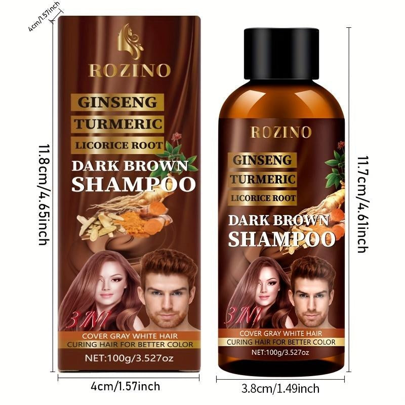 Boosted by Ginseng & Turmeric! Rozino Men’s Shampoo, Cover Gray Hair & Renew