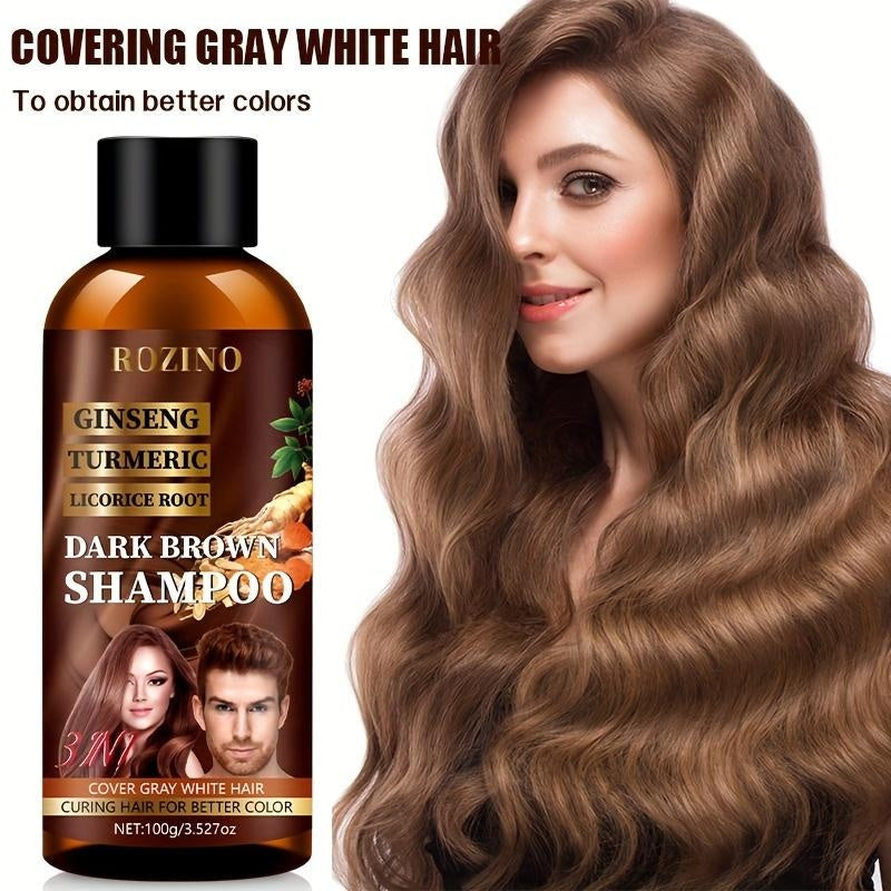 Boosted by Ginseng & Turmeric! Rozino Men’s Shampoo, Cover Gray Hair & Renew