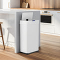 18.5 Gallon (suitable for 60L) Automatic Sensor Trash Can with Touchless Operation, Soft-Close Lid & Bag Holder - Smart Self-Closing Garbage Bin for Kitchen, Office, RV - Brushed Stainless Steel Modern Smart Bin (Low Reminder)