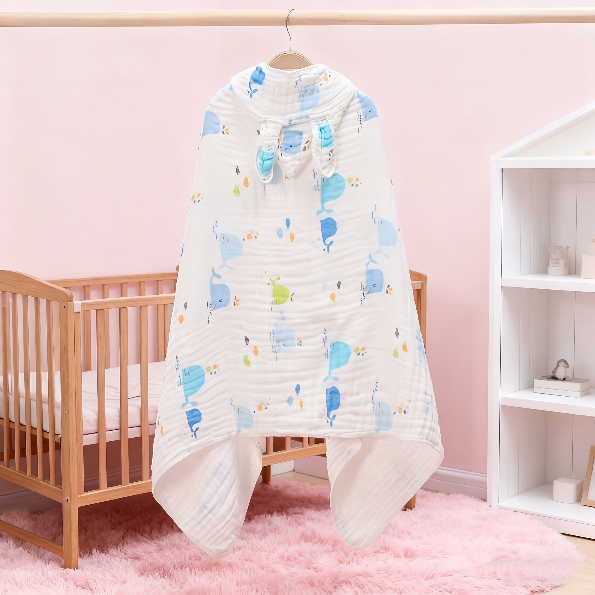 Children's 6-Layer 100% Cotton Gauze Hooded Bath Towel Cape & Baby Wrap - Soft Breathable Absorbent Multi-Use Shower, Bathing Accessory, Post-Surgery Wrap (Multicolor) - ' & Bath Care Essentials