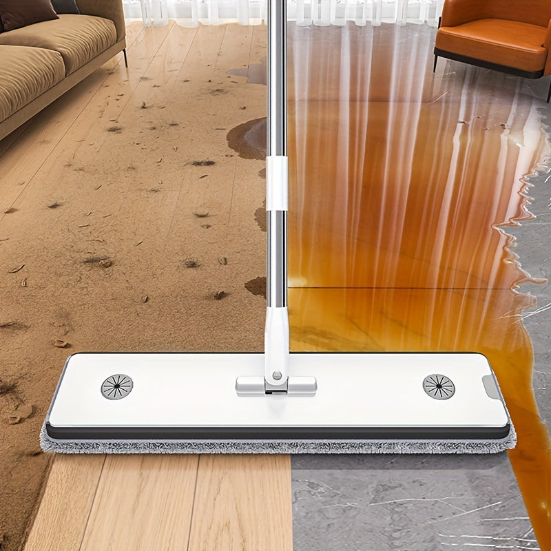 12.99inch Microfiber Flat Mop And Bucket Set Floor Cleaning System, Wet Dry Mop For Wall Cleaner With Long Handle, Hardwood Floor Mop With Microfiber Cloths. Bedroom\u002F Bathrooms\u002Fliving Room Mops For Floor Cleaning