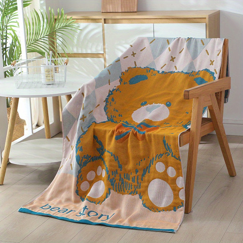 Luxuriously Soft & Ultra-Thick Oversized Bath Towel - Quick-Dry Technology, Lint-Free, Plush Rectangular Spa Wrap Towel with Modern Rabbit & Floral Design in Light Blue & Pink - High Absorbency, Durable, Beige for Home, Spa, Travel - Ideal for Adult