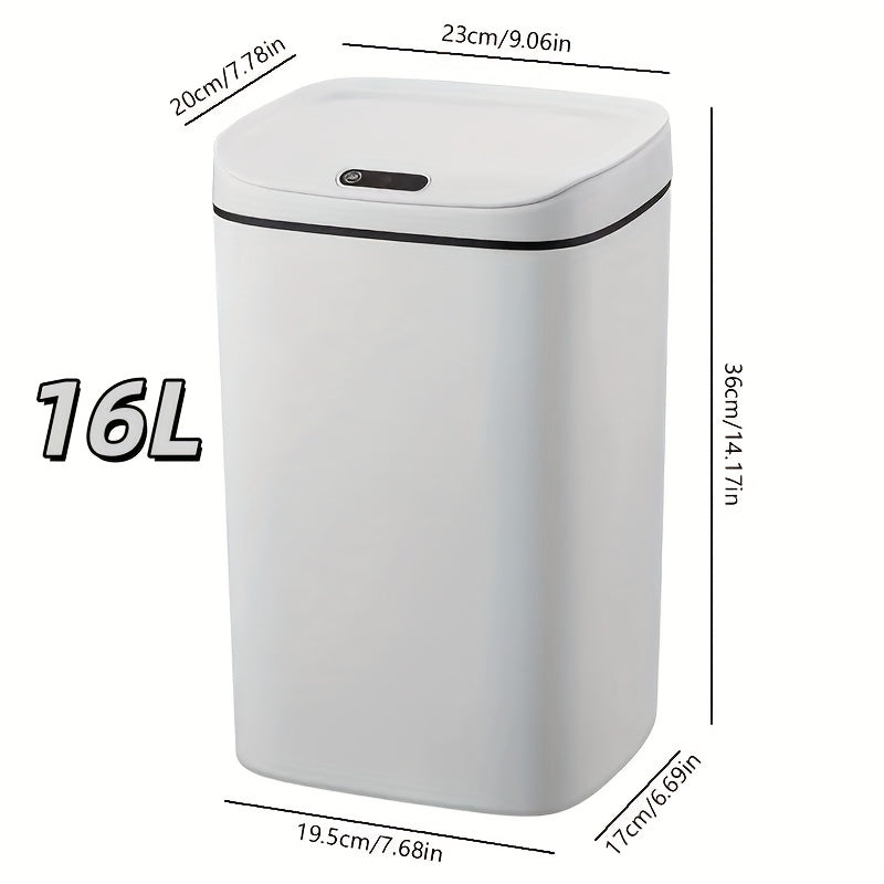 Motion-Activated Smart Trash Bin for Bathrooms, Featuring a Lid And Touchless Operation. Its Minimalist Design Makes It Ideal for Home, Kitchen, Office, Bathroom, And Outdoor Settings, Providing an Effective Solution for Kitchen Waste.