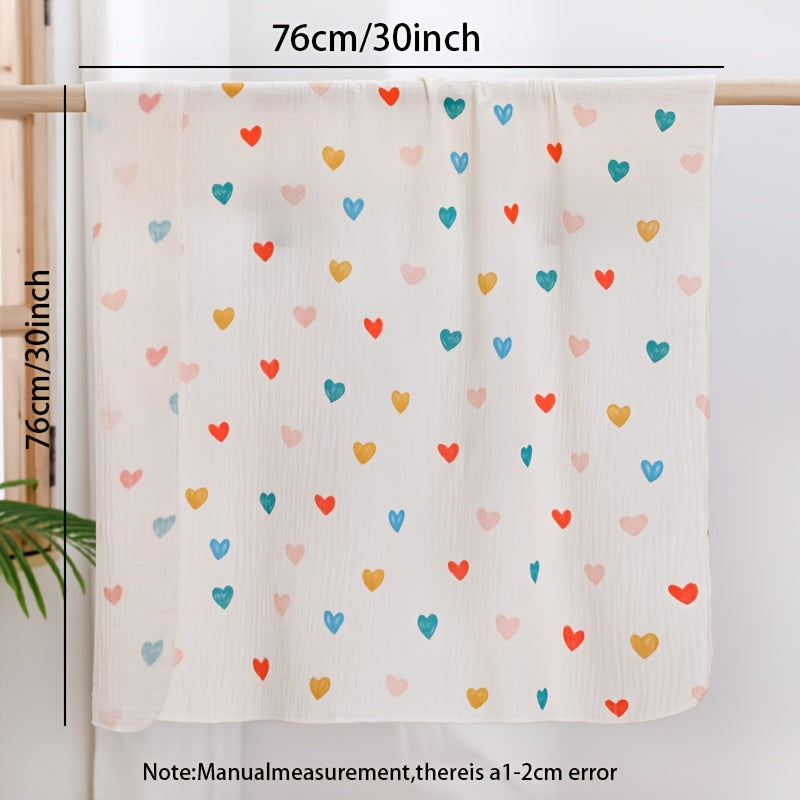 Three New Baby Bath Towels Made of Double-Layer Gauze , Absorbent And Lightweight for Summer, Suitable for Bathing And As a Blanket.