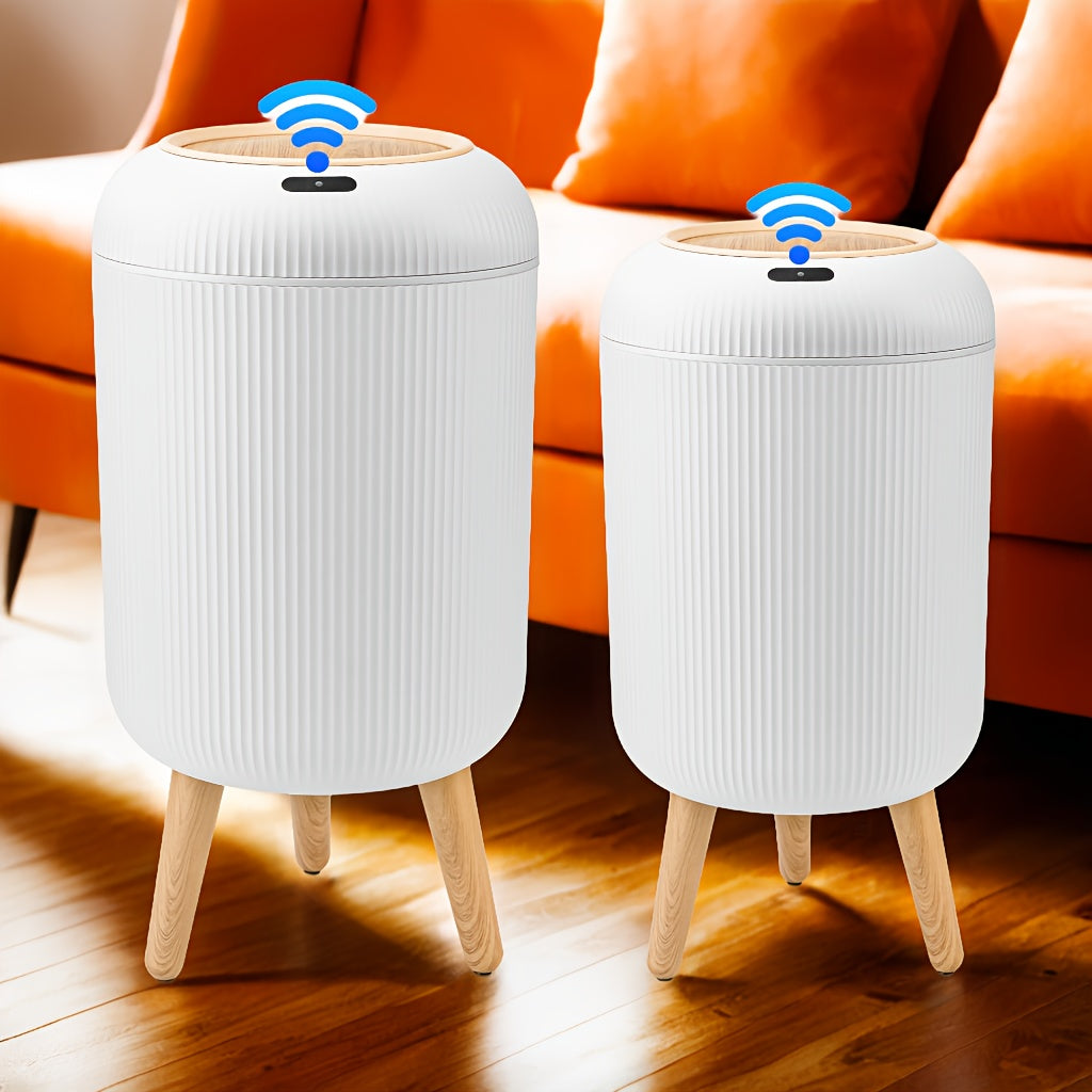 SUSTEAS 2pcs Automatic Trash Can 12L And 10L Bathroom Trash Bin with Lid Touchless Small Smart Motion Sensor Garbage Cans for Kitchen, Bathroom, Living Room And Bedroom