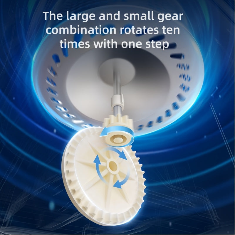 Foot-operated Rotating Mop Bucket Set, Foot Pedal Rotation Is Convenient And Quick, 360-degree Rotation Stainless Steel Handle Is Suitable for Hard Surface Floor Cleaning, with Microfiber Mop Replacement Head, Suitable for Office And Home Use