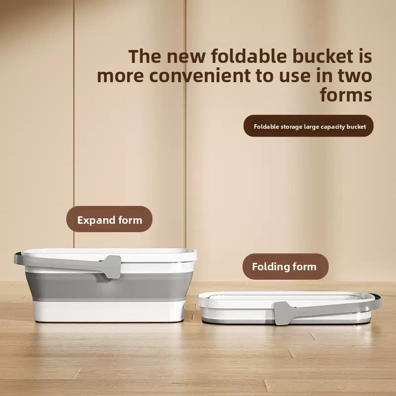 17.72inch Flat Mop and Folding Bucket Set with 5 Reusable Mop Pads | Heavy-Duty Wet\u002FDry Floor, 360° Rotating Head, Hands-Free Wringing System, Space-Saving Design for Hardwood, Tile, Laminate Floors - Low-Maintenance Mop System, Spray Mop