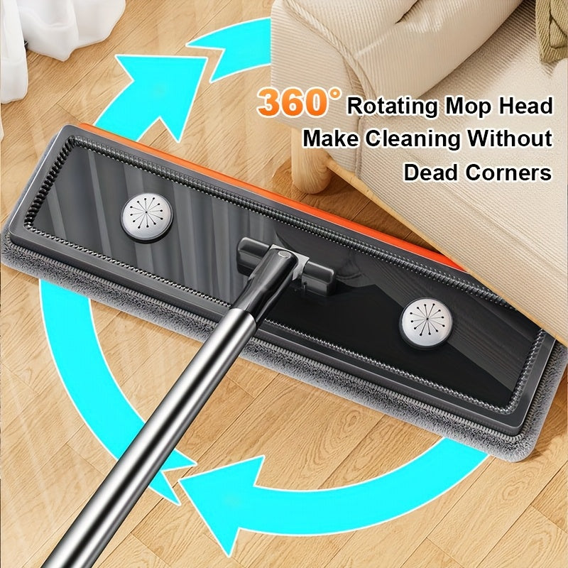 Set of Flat Mop And Bucket with an Improved Wringer, Allowing Hands-Free Operation for Cleaning Floors. Suitable for Both Wet And Dry Use, It Effectively Separates Dirty And Clean Water. Ideal for Deep Cleaning Floors And Walls