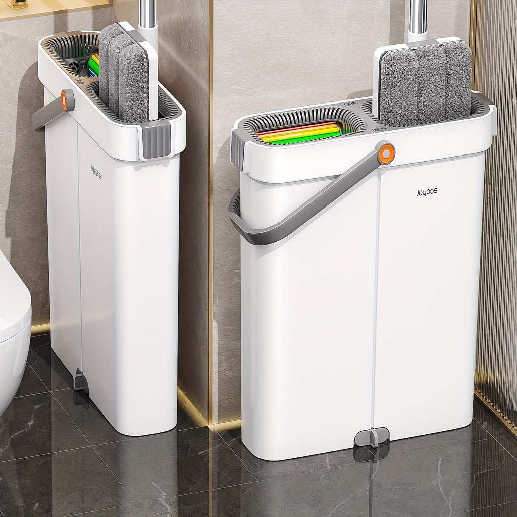 12.99inch Microfiber Flat Mop And Bucket Set Floor Cleaning System, Wet Dry Mop For Wall Cleaner With Long Handle, Hardwood Floor Mop With Microfiber Cloths. Bedroom\u002F Bathrooms\u002Fliving Room Mops For Floor Cleaning