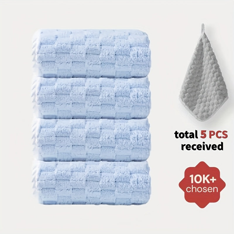 Pack Of 4 Waffled Super Soft Bath Towels - Super Absorbent Quick-Drying Microfiber Towels for Adults - 80%, 20% Polyamide - Suitable for Spa, Fitness, Travel & Everyday Use - Perfect Gift for Home & Gym