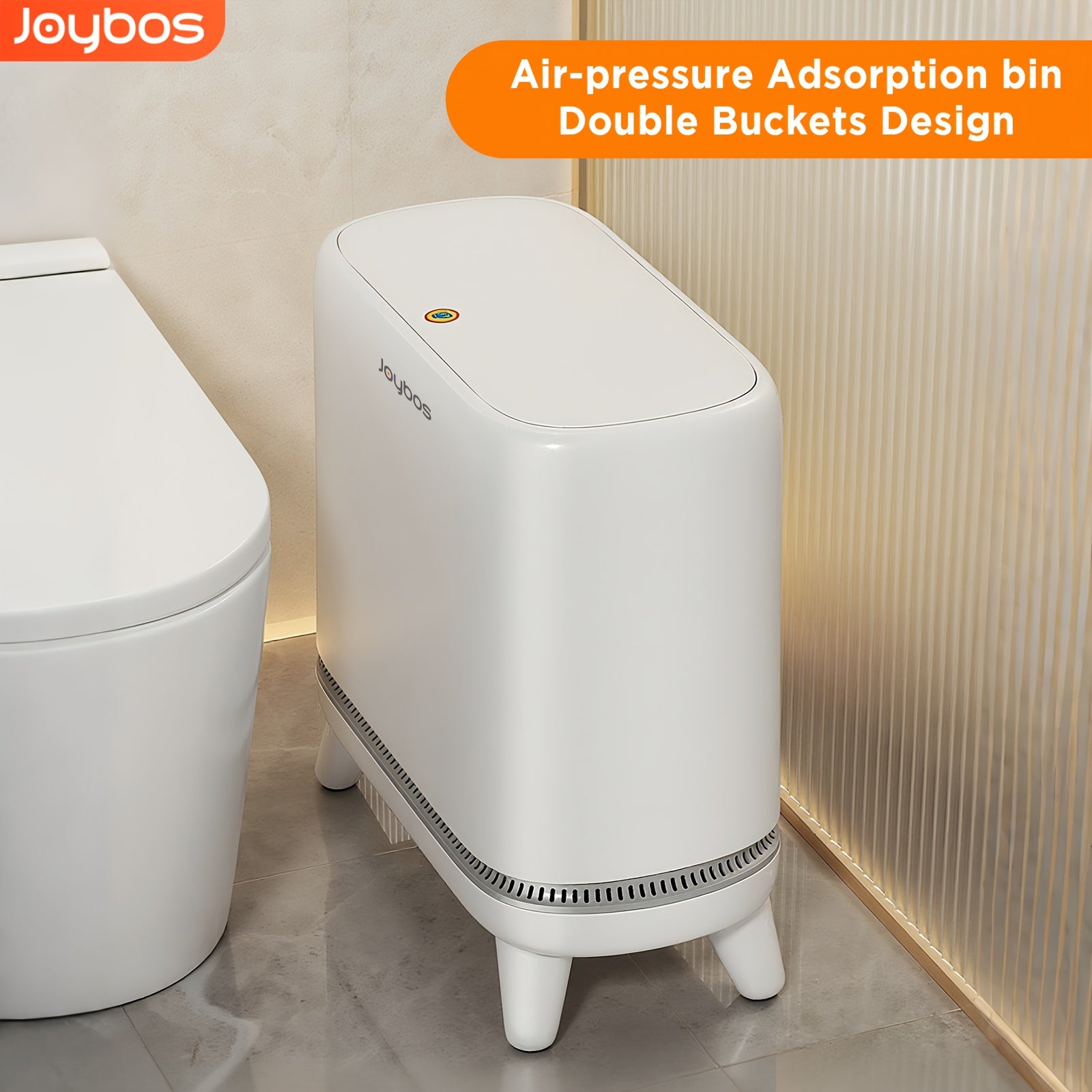 Slim Garbage Bin with a Press Lid, 3.3 Gallons\u002F12 Liters, Featuring Vacuum Adsorption, Includes 20 Bags, Suitable for Bedroom, RV, Office, Kitchen, And Craft Room, in White