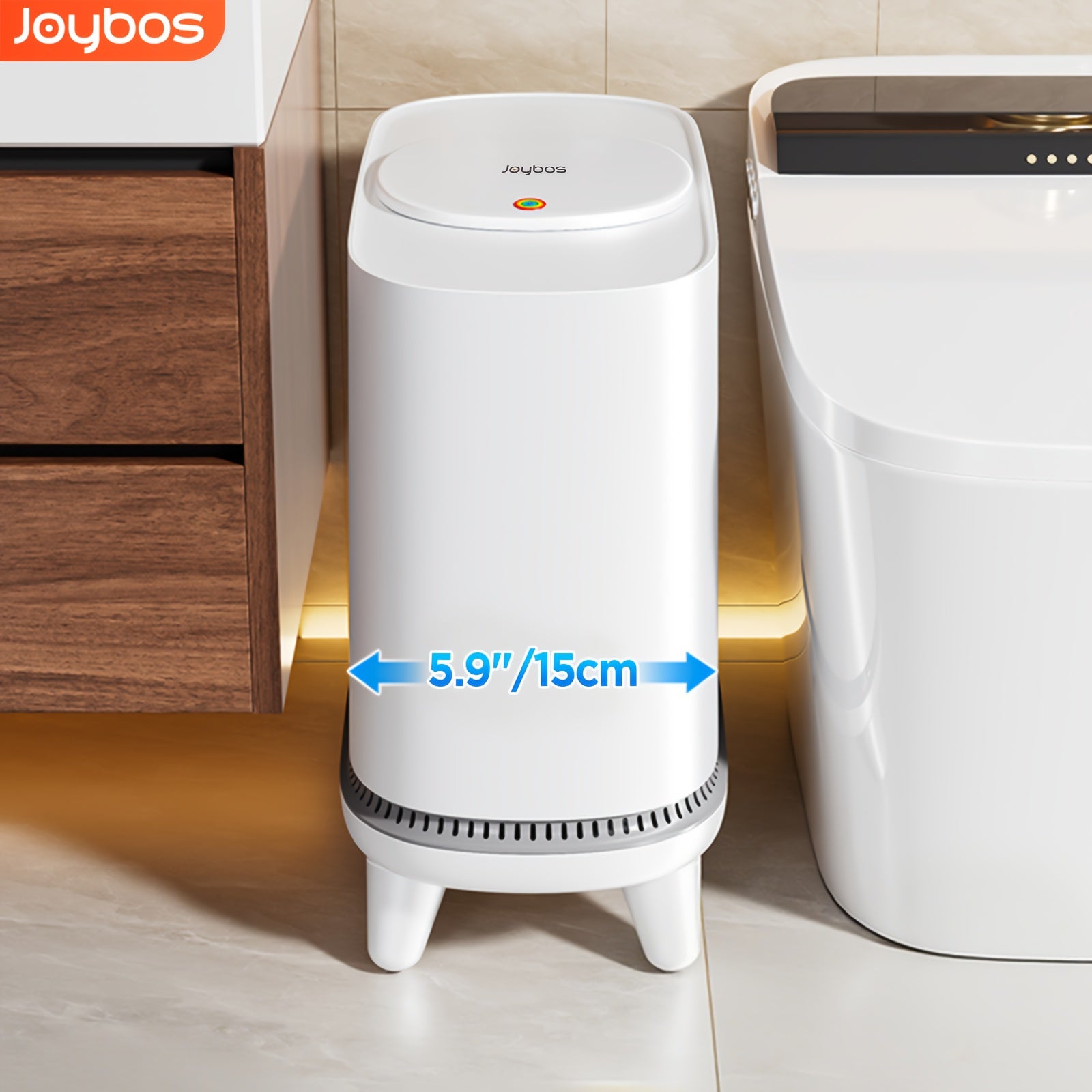 Slim Garbage Bin with a Press Lid, 3.3 Gallons\u002F12 Liters, Featuring Vacuum Adsorption, Includes 20 Bags, Suitable for Bedroom, RV, Office, Kitchen, And Craft Room, in White