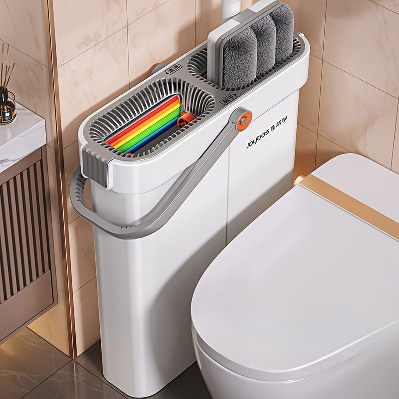 12.99inch Microfiber Flat Mop And Bucket Set Floor Cleaning System, Wet Dry Mop For Wall Cleaner With Long Handle, Hardwood Floor Mop With Microfiber Cloths. Bedroom\u002F Bathrooms\u002Fliving Room Mops For Floor Cleaning