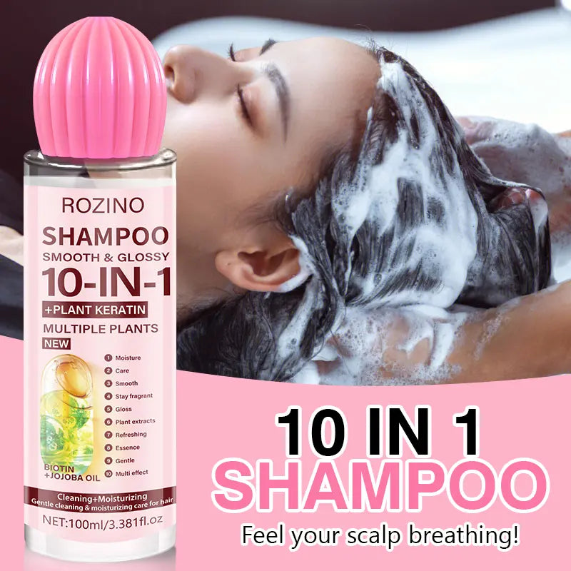 ROZINO 10 in 1 Hair Care Set Shampoo Conditioner Serum 100ml Keratin Jojoba Oil Long-lasting hydration and smoothness Plump and voluminous Essential moisture for radiant shine Suitable for all hair types